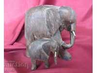 19th Century African Art, Ebony Elephants 2 pieces