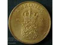 2 kroner 1957, Denmark