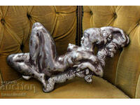 Aluminum figure, chick, retro, erotica, bas-relief