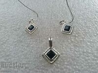Jewelry set earrings and pendant