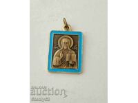 Medallion icon of Jesus Christ measuring 1.8/1.4 cm with enamel.