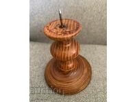 Old massive wooden candlestick-2