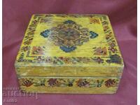 19th Century Wooden Antique Jewelry Box Hand Painted