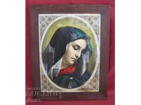 19th century Original Chromolithograph - Virgin Mary