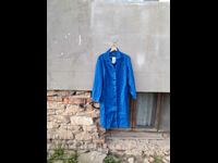 Old blue work apron