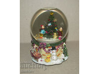 Christmas ball snow music box 15 cm lantern, excellent