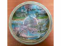 Metal old painted decorative bowl.