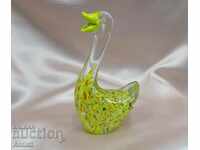 Old Morano Crystal Glass Figurine-Swan