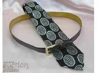 Old Silk Men's Tie Valentino and Leather Belt
