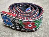 Costume belt with buckle beads bean belt blue