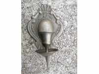 Old bronze candlestick sconce for wall candle, lamp