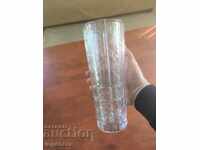 VASE GLASS CRYSTAL THICK WALL RELIEF BEAUTY