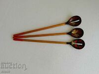 Wooden painted spoons with long handles, new