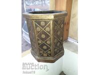 Beautiful old wood and bronze umbrella stand