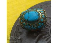 LARGE Tibetan Turquoise Ring