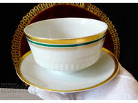 Saucer, bowl, Bavarian porcelain, gold.