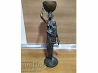 Bronze figure, statuette, woman with child, Africa