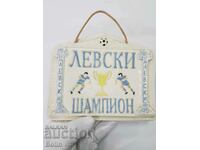 Unique ceramic plate, Football, Levski, Champion Antika!