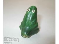 Old ceramic clay whistle toy figurine Frog