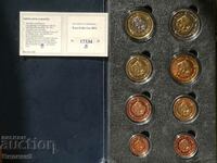 Set of sample Euro coins Bulgaria 2003 ''Specimen'' Proof