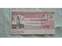 250 lira Traveller's Bank Check Italy 1977