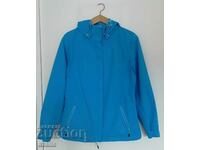 Petrol blue softshell jacket with removable hood size M