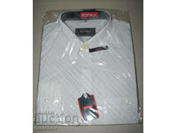 New Men's Shirt Chris Long Sleeve XL 43/44 White Fine Stripe